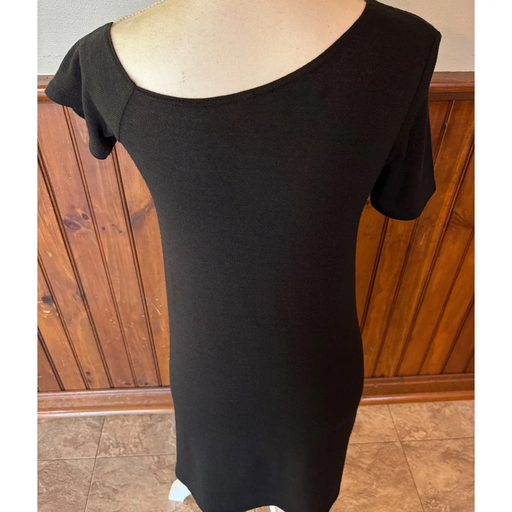 Wilfred Free by Aritzia Womens Black Asymmetrical Short Sleeve Summer Dress‎ XS
